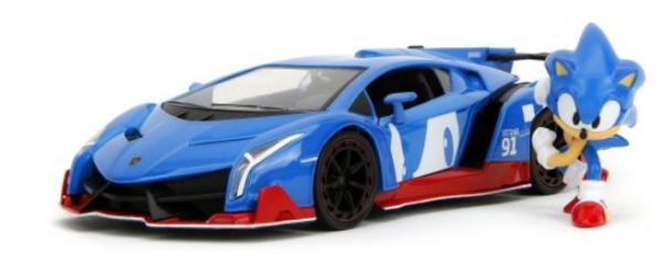 JAD35433 - LAMBORGHINI Veneno blu con statuetta SONIC - 1