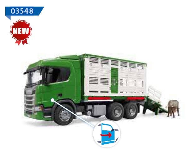 BRU3548 - SCANIA Super 560R 6x4 camion bestiame con una mucca - 1