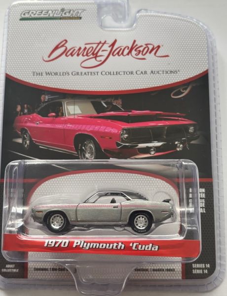 GREEN37310-D_GRIS - PLYMOUTH Cuda 1970 Grigio della serie BARRETT JACKSON in blister - 1