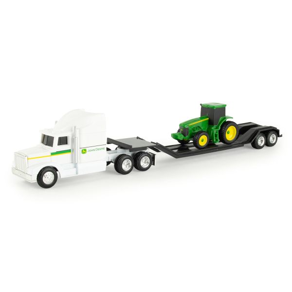 ERT37382BLANC - Camion 6x4 bianco con portattrezzi e trattore JOHN DEERE - 1