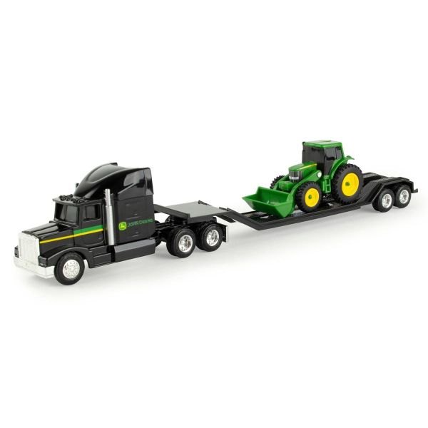 ERT37382NOIR - Camion 6x4 nero con portattrezzi e trattore JOHN DEERE - 1