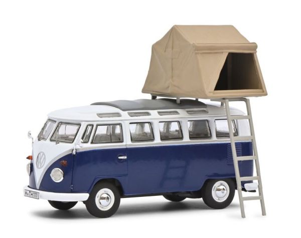 SCH3778 - VOLKSWAGEN T1b Samba con tenda Blu e bianca - 1