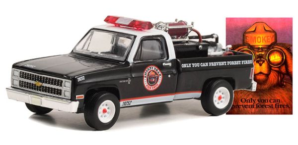 GREEN38040-C - CHEVROLET C20 1982 nero SMOKEY BEAR antincendio boschivo in blister - 1