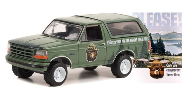 GREEN38040-E - FORD Bronco 1996 verde della serie SMOKEY BEAR in blister - 1