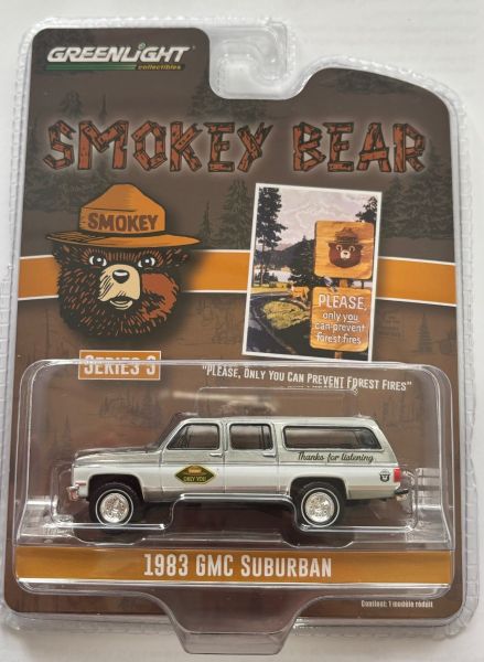 GREEN38060-D_GRIS - GMC Suburban grigio del 1983 della serie SMOKEY BEAR in blister - 1