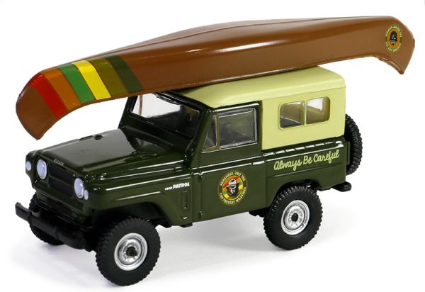 GREEN38060-F - 1980 NISSAN Patrol con canoa sul tetto della serie SMOKEY BEAR in blister - 1