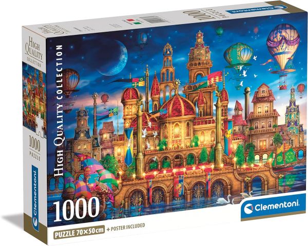 CLE39778 - Puzzle Downtown da 1000 pezzi con poster - 1