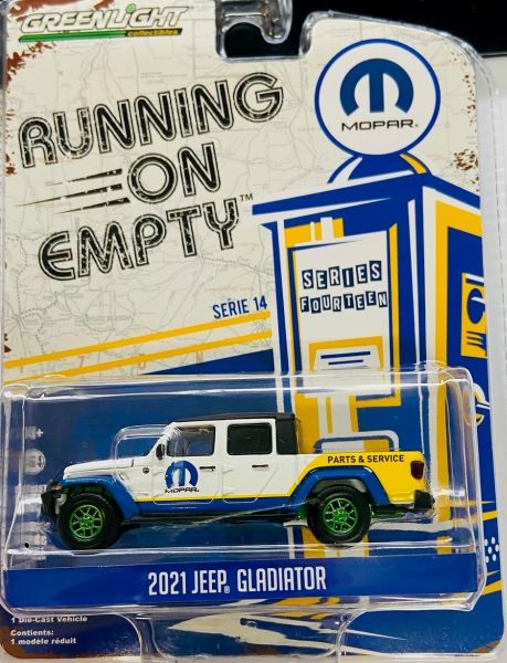 GREEN41140-FVERT - 2021 JEEP Gladiator con cerchi verdi MOPAR della serie RUNNING ON EMPTY in blister - 1