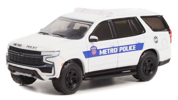 GREEN43000-F - CHEVROLET Tahoe Police Porsuit 2021 Auto della polizia della metropolitana di Houston in blister - 1