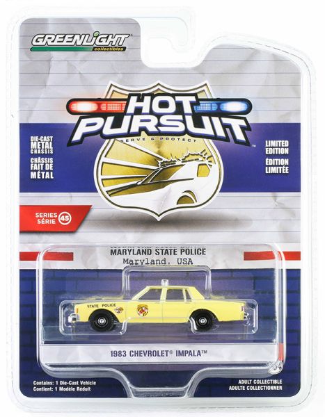 GREEN43030-A - 1983 CHEVROLET Impala beige Polizia del Maryland HOT PURSUIT in blister - 1