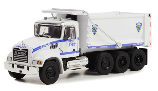 GREEN45160-B - MACK granito ribaltabile 8x4 2019 serie NYPD S.D TRUCKS in blister - 1