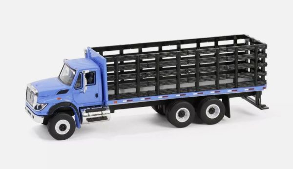 GREEN45190-B - INTERNATIONAL Workstar 6x4 2018 blu con rimorchio dropside della serie SD TRUCKS in blister - 1