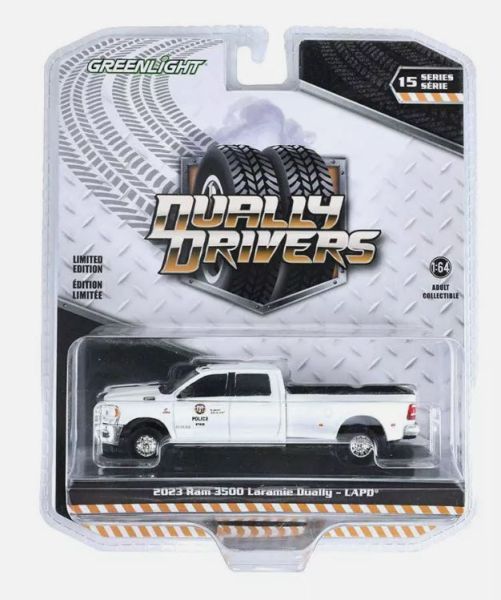 GREEN46150-F - RAM 3500 Laramie Dually 2023 - serie DUALLY DRIVERS Polizia di Los Angeles in blister - 1