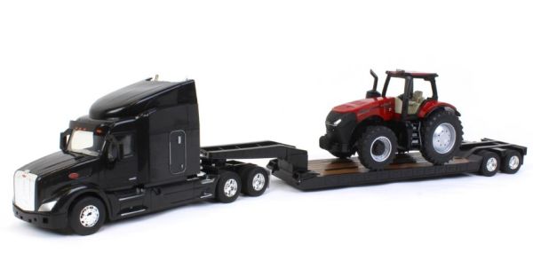 ERT47369 - PETERBILT 579 6x4 con pianale ribassato a 2 assi e CASE IH 380 Magnum - 1