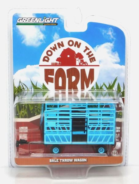 GREEN48100-F - Rimorchio 2 assi nero e blu da DOWN ON THE FARM serie 10 in blister - 1