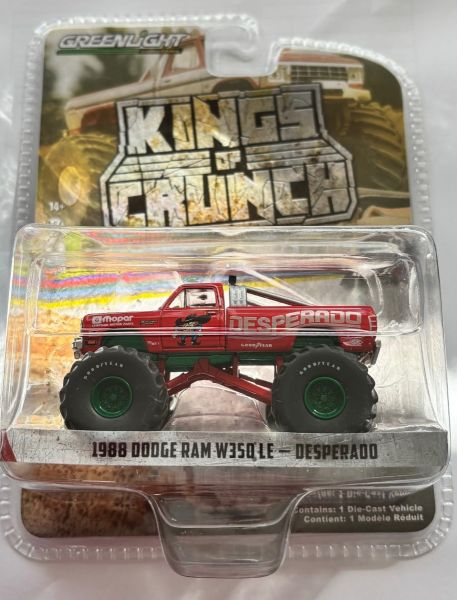 GREEN49120-B_VERT - DODGE Ram W350 LE 1988 Monster truck cerchi verdi DESPERADO dalla serie KINGS OF CRUNCH in blister - 1