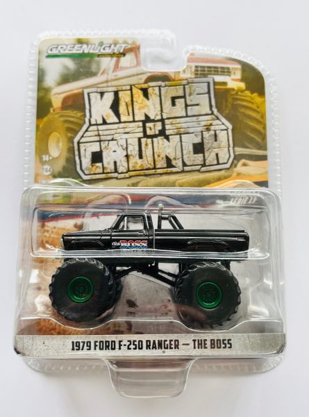 GREEN49130-BVERT - FORD F-250 Ranger 1979 Monster truck con cerchi verdi THE BOSS della serie KINGS OF CRUNCH in blister - 1