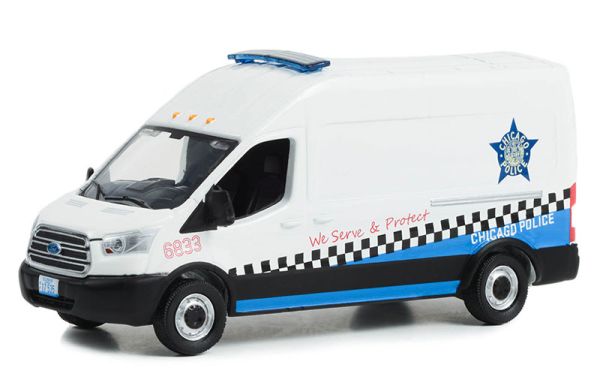 GREEN53050-B - 2019 FORD Transit LWB tetto alto Polizia di Chicago in blister - 1