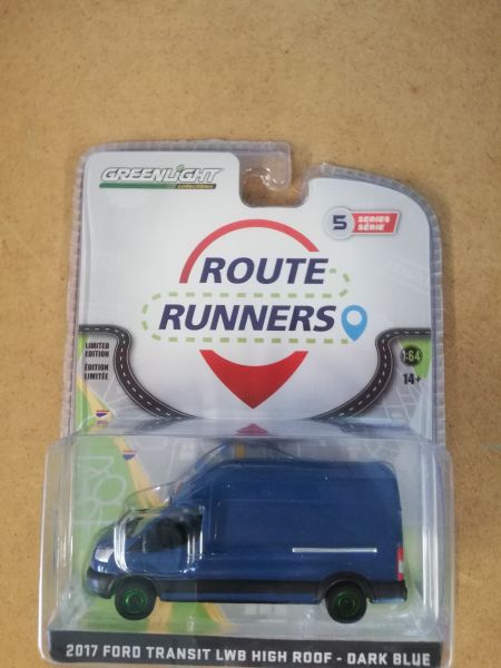 GREEN53050-AVERT - 2017 FORD Transit LWB tetto alto blu ROUTE RUNNERS ruote verdi in blister - 1