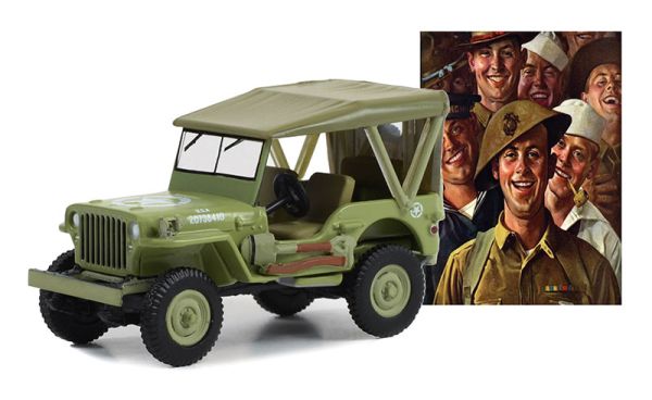 GREEN54080-B - Willys MB JEEP 1945 U.S. Army della serie NORMAN ROCKWELL in blister - 1