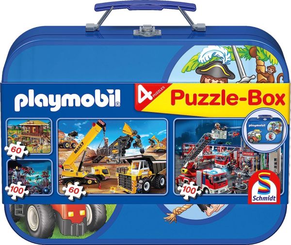 SCM55599 - 4 PLAYMOBIL Box Puzzle 60 e 100 pezzi blu - 1