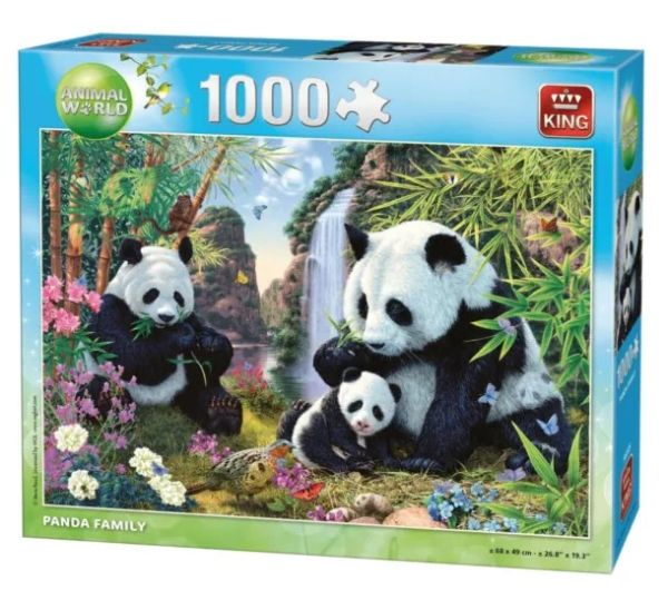 KING56009 - Puzzle di 1000 pezzi della famiglia Panda - 1