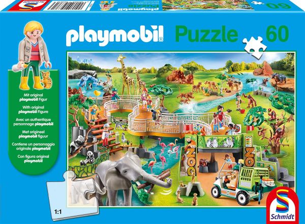 SCM56381 - Puzzle Playmobil Zoo 60 pezzi con figura - 1