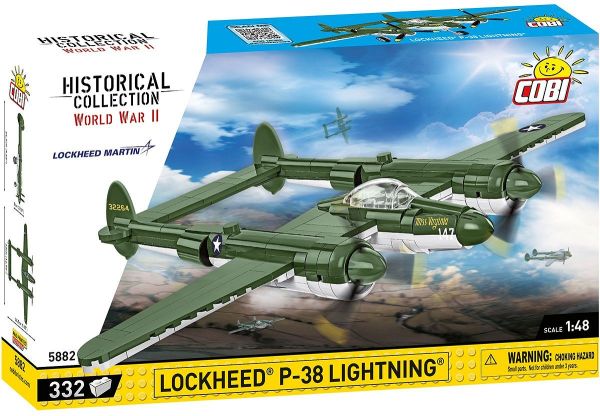 COB5882 - Aereo militare Lockheed P-38 Lightning - 332 Pezzi - 1