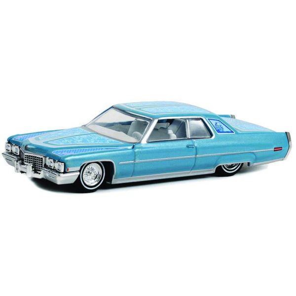 GREEN63030-E - CADILLAC Coupe Deville 1972 California Lowriders blu metallizzato venduto in blister - 1