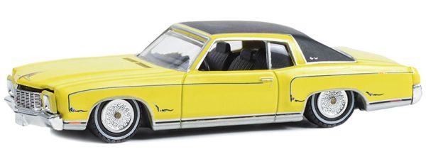 GREEN63040-C - 1971 CHEVROLET Monte Carlo giallo della serie CALIFORNIA LOWRIDERS in blister - 1