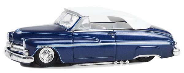 GREEN63050-B - MERCURY Eight Chopped Top convertibile 1950 Blu e bianco della serie CALIFORNIA LOWRIDERS in blister - 1