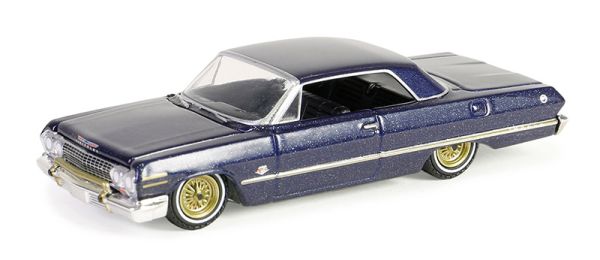 GREEN63060-C - 1963 CHEVROLET Impala blu CALIFORNIA LOWRIDERS in blister - 1