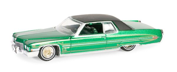 GREEN63060-E - 1971 CADILLAC coupé Deville Verde della serie CALIFORNIA LOWRIDERS, in blister - 1