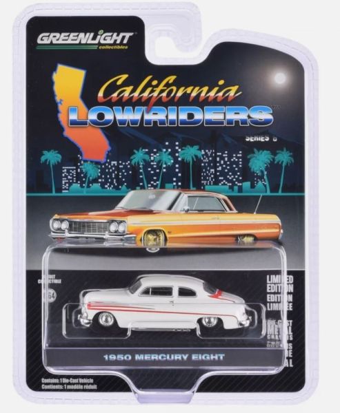 GREEN63070-B - MERCURY Eight 1950 bianco della serie CALIFORNIA LOWRIDERS in blister - 1