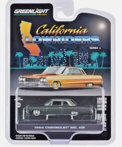 GREEN63070-D - CHEVROLET Bel Air 1964 grigio della serie CALIFORNIA LOWRIDERS in blister - 1