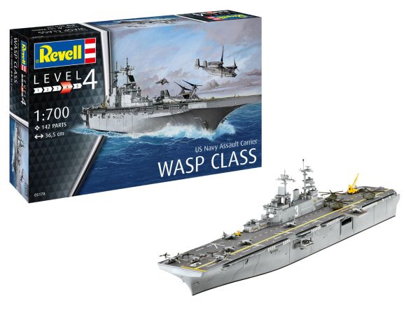 REV65178 - Portaerei d'assalto USS WASP CLASS con vernice da assemblare - 1