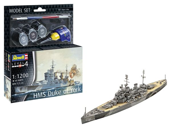 REV65182 - MODEL SET - Corazzata HMS Duke of York con vernice da assemblare - 1