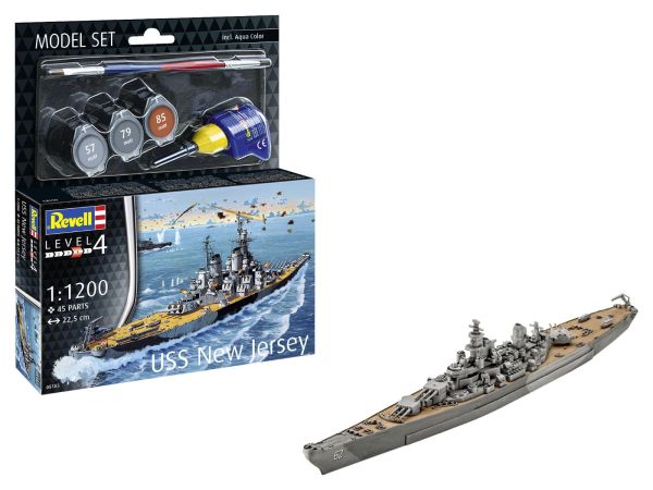 REV65183 - SET DI MODELLI - Corazzata USS New Jersey con vernice da assemblare - 1