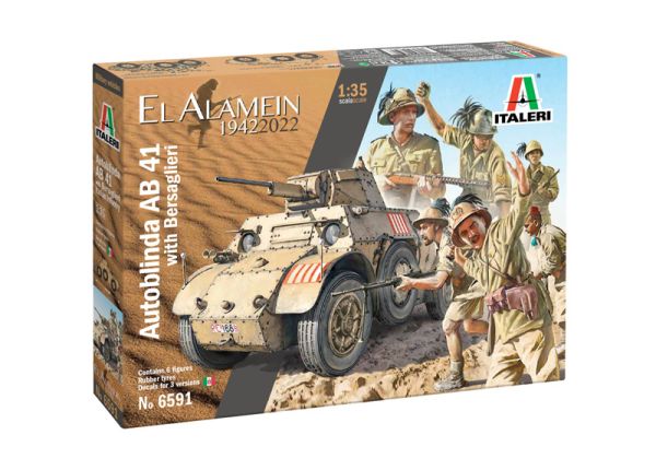 ITA6591 - Modello di Autoblinda AB 41 con Bersaglieri El Alamein da assemblare e verniciare - 1