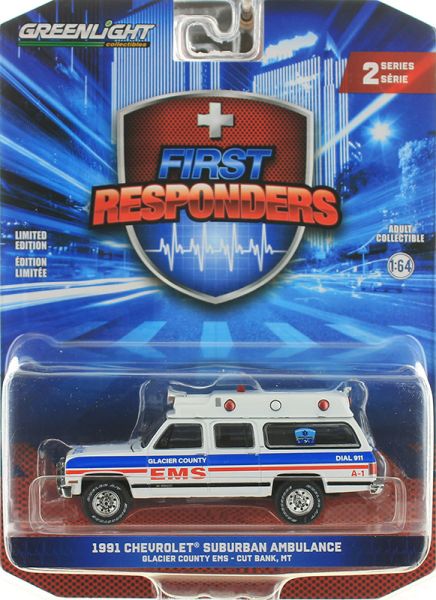 GREEN67060-B - CHEVROLET Suburban 1991 Montana Ambulance della serie FIRST RESPONDERS in blister - 1