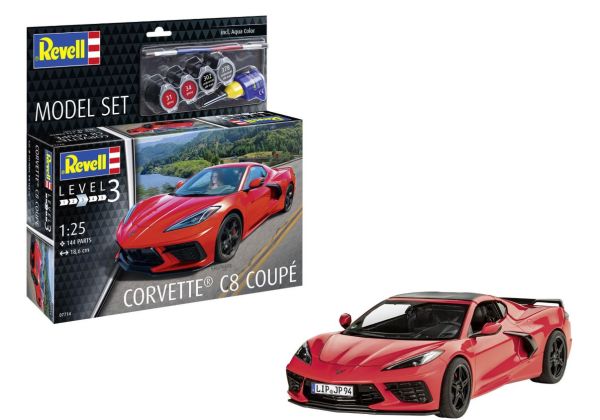 REV67714 - SET MODELLO - CORVETTE C8 Coupé con vernice da assemblare - 1