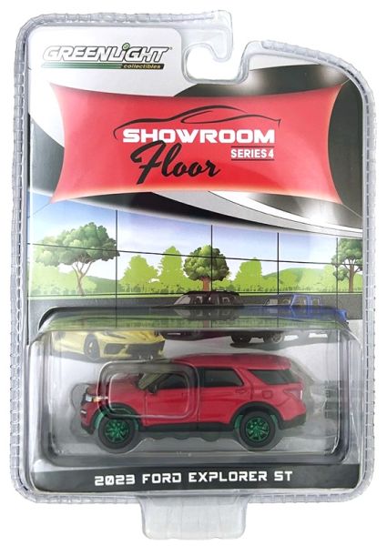 GREEN68040-C_VERT - FORD Explorer ST 2023 rosso con ruote verdi SHOWROOM FLOOR in blister - 1