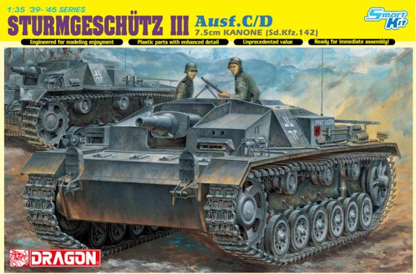 DRA6851 - Sturmgeschutz III Ausf.C/D cannone d'assalto con canna da 7,5 cm da assemblare e dipingere - 1