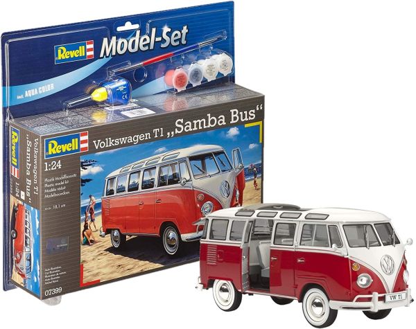 REV67399 - Modellino VOLKSWAGEN T1 Samba bus con verniciatura da assemblare - 1