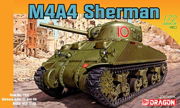 DRA7311 - Carro armato medio SHERMAN M4A4 da assemblare e dipingere - 1