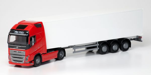 EMEK81135 - VOLVO FH16 750 Globettrotter XL 4x2 rosso con rimorchio a 3 assi - 1