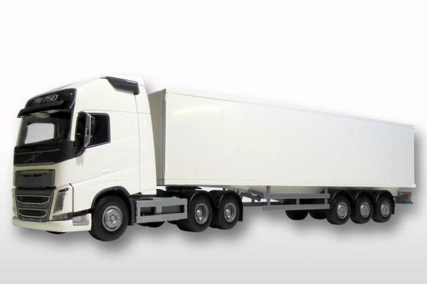 EMEK81232 - VOLVO FH04 6x4 bianco con rimorchio a 3 assi - 1