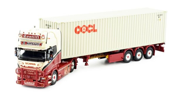 TEK83532 - SCANIA R13 Topline 4x2 con portacontainer a 3 assi e container CONTLIFT - 1