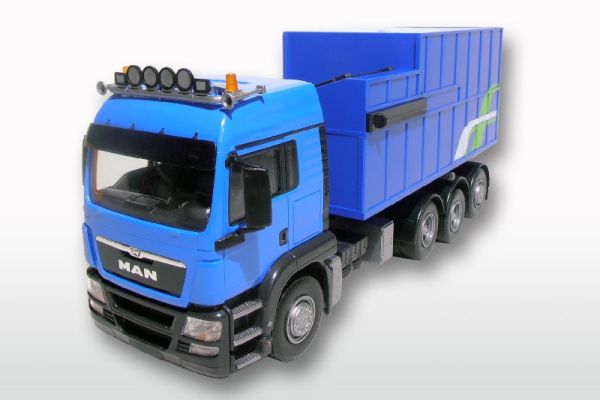 EMEK83894 - MAN TGS LX Blue carrier 8x4 con contenitore per rifiuti - 1