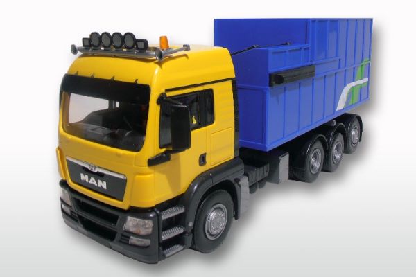 EMEK83899 - MAN TGS LX Giallo Camion rettilineo 8x4 con contenitore per rifiuti - 1